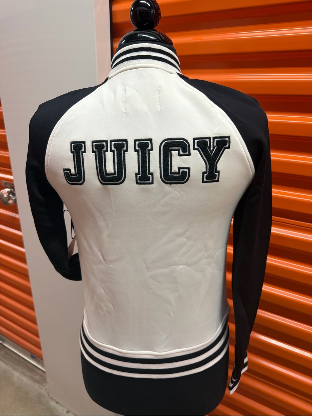 NWT Juicy Couture Women Black and White Track Jacket Jacket Size XS